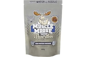 Muscle Moose Protein Pancake Mix 26g Protein Light Fluffy Texture - Golden Syrup Flavour, 500g (Makes 20 x Pancakes)