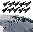 MAKINGTEC Diffuser Shark Fin Kit Compatible with Spoiler Roof Wing Air Vortex Generator Car Exterior Accessories Carbon Fiber Black (10 PCS)