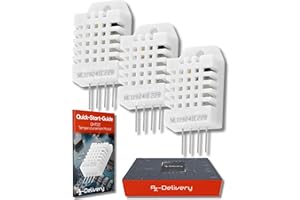 ‎AZDELIVERY AZDelivery DHT22 AM2302 czujnik temperatury i czujnik wilgotności kompatybilny z Arduino i Raspberry Pi wraz z e-book!