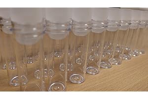 CONSUMABLES DIRECT 5ml plastic test tubes vials sample containers powder craft with push caps x 100