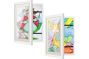 Yizemay Kinder Bilderrahmen A4, Bilderrahmen Kinderzeichnungen für Kinderzeichnungen, Kunstrahmen für Kinder mit Öffnung vorne austauschbar ideal für Kinder