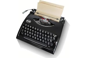 Antik Skrivmaskin Vintage Manuell Mekanisk Bärbar med Färgband och Väska, Engelskt Layout QWERTY Retro Stil för Anteckningar Brev Kreativt Skrivande Författare