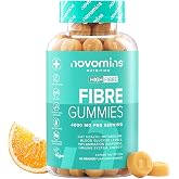 Fibre Gummies 4000 mg | Inulin & Calcium | for Gut Health | Novomins | Fibre Supplement with Vitamin D, B12, Chromium | Diges