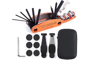 FOHIL COZYROOMY Kit réparation vélo - Outil de vélo Multifonction 10 en 1 (avec Outil de chaîne), clé à os Multifonction et Outils de Rechange associés, 1 Étui Transport, Garantie de 6 Mois