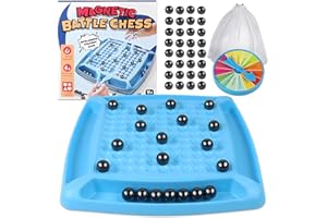 EKSED Magnetisches Schachspiel,Tisch-Magnetspiel Schach-Brettspiel mit 32 Magnetische Steine,Magnet-Schach-Spiel,Schachspiel Magnetisch Tragbares Für Geselligkeit,Reisen,Familientreffen