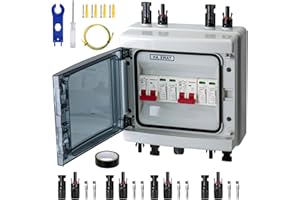 CARSEATTY Protezione Sovratensione Fotovoltaica, 1000V 40A 20-40KA Scatola Combinata Fotovoltaica, 2 In 2 Out Interruttore Automatico DC Protezione Contro Scaricatore di Sovratensione per Esterni Sistema Solare