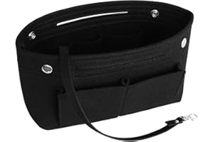 HyFanStr Taschenorganizer Filz Bag in Bag Tasche Organizer, Innentaschen Handtaschen Organizer für Handtasche mit Griffen und Schlüsselkette, Bag Organizer Schwarz