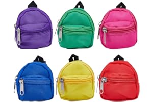 GORGECRAFT 6 Colores Mochilas para Muñecas Mini Bolso para Muñecas con Cremallera Lindos Bolsos Escolares Miniaturas Llaves Monedero Muñeca Adorno para Accesorios de Muñecas Accesorios de Fotografía