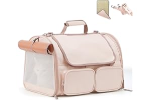 FUKUMARU Pudełko transportowe dla kota, składana skrzynia transportowa dla kotów/psów do 22 kg, różowa