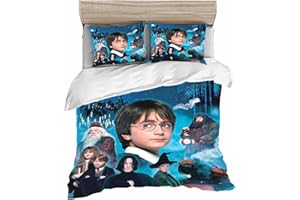 Doiicoon Harry Poter Bed Linen 135 x 200 cm Children's Duvet Cover Pillowcase Bedding Set Reversible Hogwarts Cotton (9.220 x 240 cm)