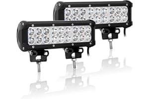 Willpower Barra LED 2pc 54W 23cm Barras de Luz de Trabajo Foco Led DC 12V 24V 6000K Faro Led IP67 Impermeable Focos Led para Tractores Coche 4x4 Camino Barco Moto ATV UTV SUV 4WD