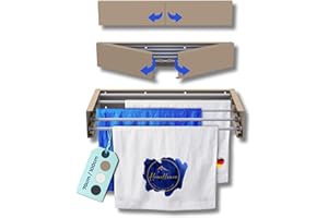 ‎HOMELLENCE WHERE HOME MEETS EXCELLENCE Homellence - Eleganter Wäscheständer Wand ausziehbar - Wandwäschetrockner ausziehbar platzsparend - Robuster Wäschetrockner Wand - Wäscheständer Wandmontage mit 3,50m Trockenlänge (70 cm, Cappuccino)