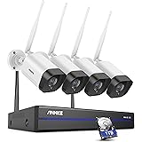 ANNKE 3MP Funk Überwachungskamera Set Aussen 8CH 5MP NVR mit 4 Pcs 3MP WiFi Kameras Videoüberwachungs Set mit 1TB Festplatte 