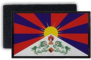 Copytec Parche Bandera del Tíbet Bandera Insignia Libertad Dalai Lama Himalaya 7.5x4.5cm # 33854