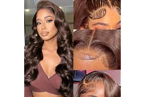 TNICE Peluca brasileña chocolate marrón pelo humano 13x4 onda del cuerpo peluca frontal peluca de mujer natural brasileño rizado 150 density Glueless peluca humano pelo para mujeres color natural 28