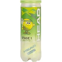Balles De Tennis Rouges HEAD Stage 3 – Sans Pression, 75% Plus Lentes Pour Enfants De 5 à 8 Ans