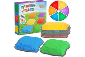 Learning Minds Stepping Stones for Kids – 6 Large, Strong, Non-Slip Balance Stones - Indoor & Outdoor Play Equipment - Outside Toys For Kids of All Ages