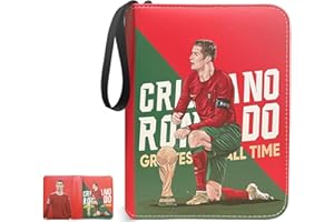 SALADOCY 50 Seiten 400 Karten Kapazität, Fußball Sammelkarten Album, Karten Halter für Fußball, Sammelalbum Karten-Schutzalbum mit Reißverschluss (A)