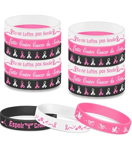 HOWAF Octobre Rose Accessoires Decoration, Ballon Octobre Rose en Latex Glitzer Bannière Ruban octobre rose Guirlande de Sensibilisation au Cancer du