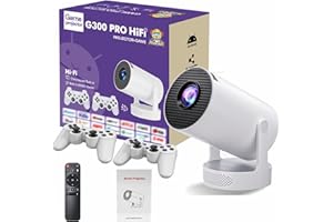DRQZWP G300 pro Retro Video Game Console, Gaming Projector, + 2 Wireless Controllers, Plug and Play Retro games Console, 20000 Classic Games, 5W Hi-Fi Speaker, WiFi 6, Bluetooth 5.0, 720P (G300)