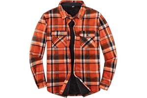 ZENTHACE Veste-chemise en flanelle à carreaux doublée en sherpa chaud pour homme - entièrement doublée en polaire sherpa