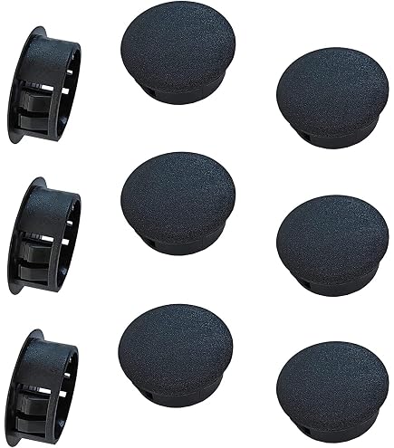 10 Bouchons De Verrouillage Noir 5mm Pour Tube Plastique - Uxcell Neuf