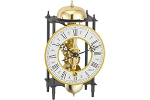 Watching Clocks Hermle Wrought Iron Mechanical Pendulum Mantel Clock - Strike on Hour (Black)