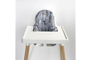 NIBBLE AND REST Nibble & Rest Highchair Cushion Cover for Inflatable Cushion, Compatible For Antilop Highchair Accessories, Stain-Proof&Wipeable Cushion Cover(Cushion NOT Included)(Cc_dino Grey)