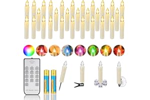 ‎ZIYOUDOLI ZIYOUDOLI 10/20/30er LED Weihnachtskerzen mit Fernbedienung Timer Dimmbar, Christbaumkerzen Kabellose Weihnachtsbaumkerzen für Weihnachtsbaum Weihnachtsdeko Hochzeit (30stück)