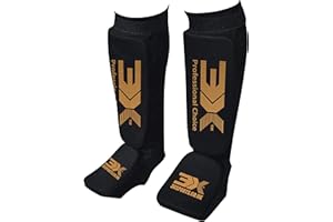 3X PROFESSIONAL CHOICE 3X Sports Shin Guards Kickboxing Muay Thai, EVA Padded Sparring Training Martial Arts Boxing, MMA Muay Thai Kickboxing Training, Professional Shin Insteps Protection, karate BJJ Taekwondo Gear