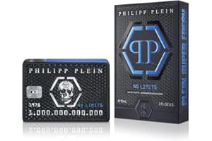 Philipp Plein – Eau de Toilette No Limits Super Fresh 90 ml – Profumo Uomo – Note Fresche e Legnose – Un’Onda di Energia, Edonismo e Successo – Fresh Woody – Flacone in Vetro Laccato Nero e Blu