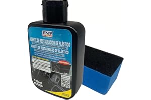 Enerfero-Restaurador De Plasticos Coche,Limpieza Coche,Renovador de Plásticos y Gomas para Automóviles,Restaurador Gomas Viejas Recupera Brillo Interior,180ml+Esponja Premium