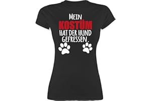 Shirtracer - Shirt Damen - Karneval & Fasching - Mein Kostüm hat der Hund gefressen - Dog Hundekostüm Faschingskostüme