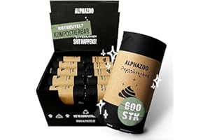 alphazoo Pupssäckchen Hundekotbeutel biologisch abbaubar 600 Stk. - Extra reißfest, auslaufsicher & kompostierbar, Nachhaltige Kotbeutel für Hunde auf Rollen, Hundetüten
