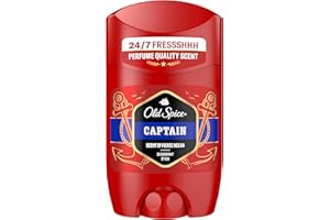 ‎OLD SPICE Old Spice Captain Deostick für Männer 50 ml, 24/7 Frischhh bei täglicher Anwendung, langanhaltender Duft in Parfumqualität, Schutz vor Gerüchen, Ohne Aluminiumsalze, unsichtbar auf Schwarz und Weiß