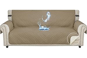 Ystyle Funda Cubre Sofa 3 Plazas - Impermeable Fundas Sofa Verano, Protector Sofa para Gatos Arañazo y Perros Mascotas, Fundas para Sofa Antideslizante Antimanchas Lavable, Café Claro