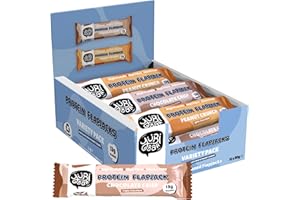 YUBI BAR YuBi Protein Flapjacks - 12 Bar Variety Pack - Peanut Crunch and Chocolate Crisp Protein Bars, 13g Protein, High Fibre, Low Sugar, Gluten Free and Dairy Free, 12x50g