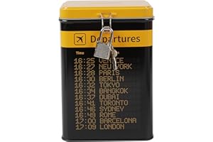 I-TOTAL® - Tirelire drôle avec Cadenas et clés/Porte-Monnaie en métal avec Fermeture (DEPARTURES)