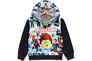 TEMOLIE Bambini Cartoon Gioco Felpa con cappuccio Ragazzi YouTube Merch Zip Giacca Cappotto Manica Lunga Tuta per Ragazze Età 4-12Y