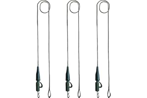 NewShot 3x Ready Tied Leadcore Leaders Hybrid Lead Clip, Sleeve, QC Swivel for Carp Fishing