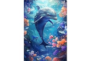 XIANGPICA 5D Diamond Painting Kits Completo,Delfina Crystal Punto Croce Rhinestone Diamond Embroidery Art and Craft Pictures Pittura Accessori, Bambini, Decorazioni da Parete