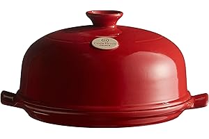 Emile Henry Bread Cloche, Ceramic, Burgundy, 33.5x28.5x16.5 cm