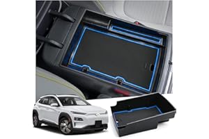 Ruiya Compatible with Hyundai Kona EV Electric 2020-2022 2023 Centre Console Storage Box, Kona EV Armrest Organiser Tray Centre Armrest Car Storage Box Centre Armrest Glove Box Kona EV Accessories
