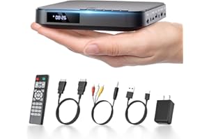 Mini Lecteur DVD HDMI, DESOBRY Petit Lecteur DVD pour TV, Lecteur DVD Compact HD 1080P pour Smart TV avec Toutes Les régions, Lecteur CD DVD avec Sortie AV, entrée Carte USB/TF