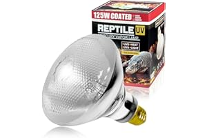 LUCKY HERP Reptile UVA UVB Heat Bulb, 125W E27 Turtle UV Heat Lamp, Vivarium D3 Basking Light Bulb for Reptile, Tortoise, Bearded Dragon and Amphibian