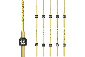 ARROWMAX Set di mini punte elicoidali per trapano, 0,5 mm-2,3 mm dimensioni contrassegnate, micro punte per trapano in acciaio ad alta velocità rivestite in titanio, codolo da 2,35 mm (set B)