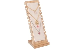 PH PandaHall Présentoir à Collier en Bois, Porte Collier Bijoux Présentoir Rangement Bijoux Organisateur de Collier Collier Chevalet avec Cuir pour Collier Bracelet Pendentifs, 10x9.5x26.5cm
