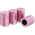 CKAuto Tire Valve Stem Cap,Red,4 Pack,Anodized Aluminum Valve Stem Cap Set Regular Pink CKcaps001alupink