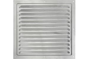 DEMLOU Kratka wentylacyjna wykonana z anodyzowanego aluminium, 25 x 25 cm, aluminiowa kratka wentylacyjna z siatką ochronną dla owadów, do wewnątrz i na zewnątrz, metalowa kratka wentylacyjna z siatką