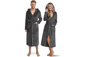 Twinzen Robe de Chambre Femme ou Homme Polaire avec Capuche & Poches - Microfibre Doux - Certifié OEKO-TEX